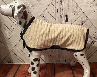 Dog drying coat, pet bathrobe, dog robe, robe towel for dogs, dog gift, dog bathrobe, dog towel, dog bath supplies--BEIGE