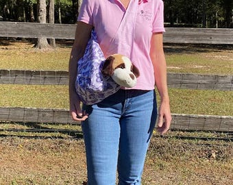 Dog sling for small dogs, Pet sling carrier, pet sling, pet sling bag, adjustable across the body hands free pet sling, bag for small dog