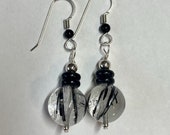 Tourmalinated Quartz Earrings - Sterling Silver