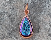 Drusy Quartz Pendant - Copper