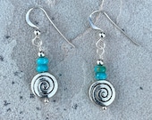 Turquoise Earrings - Sterling Silver Ear Wires