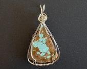 Number Eight Turquoise Pendant -- Sterling Silver