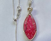 Pink Drusy Pendant--Sterling Silver w/ Optional Chain