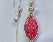 Pink Drusy Pendant--Sterling Silver w/ Optional Chain