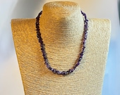Amethyst Chip Necklace with 2" Sterling Silver Extender