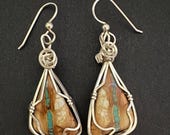 Royston Ribbon Turquoise Earrings, Sterling Silver