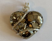 Large Pyrite Heart Pendant