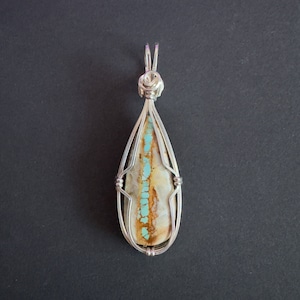 Royston Ribbon Turquoise Pendant -- Sterling Silver