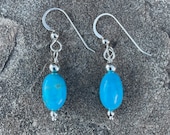 Kingman Turquoise Earrings - Sterling Silver