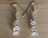 Herkimer Diamond Quartz Earrings - 14k gold-filled