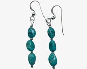 Kingman Arizona Turquoise Earrings - Sterling Silver