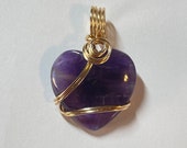 Amethyst Heart Pendant - 14KGF