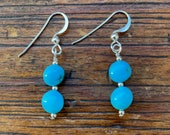 Kingman Turquoise Earrings - Sterling Silver