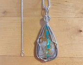 Royston Ribbon Turquoise Pendant - Sterling Silver