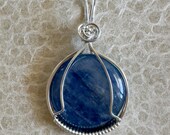 Kyanite Blue Moon Pendant, Sterling Silver