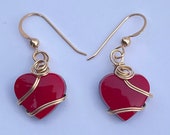 Rosarita Heart Earrings 14KGF