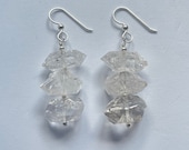 Extra Large Herkimer "Diamond" Quartz Earrings - Sterling Silver