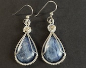 Kyanite Earrings, Sterling Silver