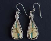 Royston Ribbon Turquoise Earrings -- Sterling Silver