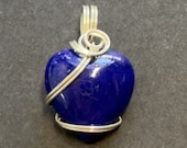 Lapis Heart Pendant - Sterling Silver