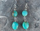 Kingman Turquoise Earrings - Sterling Silver