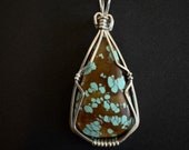 Number Eight Turquoise Pendant -- Sterling Silver