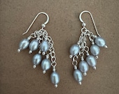 Freshwater Pearl Droplet Earrings, Sterling Silver