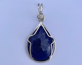 Medium Lapis Lazuli Pendant -- Sterling Silver