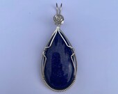 Large Lapis Pendant -- Sterling Silver