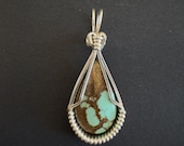 Number Eight Turquoise Pendant - Sterling Silver