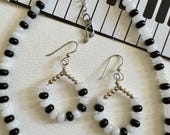 Piano Keyboard Necklace and/or Earrings - Sterling Silver