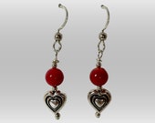 Coral Heart Earrings