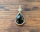 Black Agate Pendant -- Sterling Silver