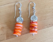 Spiny Oyster Spiral Earrings