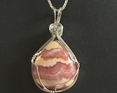 Rhodochrosite Pendant, Sterling Silver