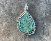 Cerrillos Turquoise Pendant - Sterling Silver