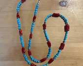 Sleeping Beauty and Natural Red Coral Necklace