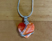 Spiny Oyster Heart Pendant - Sterling Silver