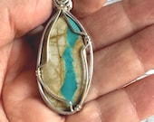 Royston Ribbon Turquoise Pendant, Sterling Silver