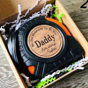 25ft - No One Measures Up To You - Personalized Tape Measure, Fathers Day Gift From Daughter, Personalized Gifts For Dad, Free Gift Box