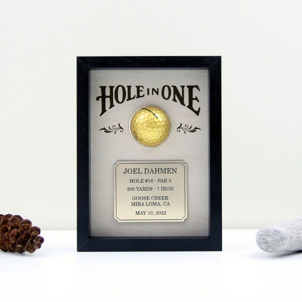 Hole In One Frame with Golf Ball Holder | Hole In One Trophy | Hole In One Award | Eagle