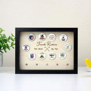 7x5, Custom Golf Ball Marker Display | Personalized Display for Golfers | Ball Marker Collection | Groomsmen Gifts | Best Man Gift