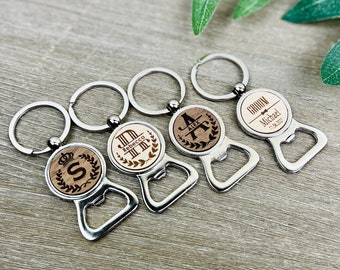 Personalized Bottle Opener | Engraved Wood keychain | Groomsmen Gift | Wedding Gifts for Men, Groomsmen Gifts, Fathers day gift