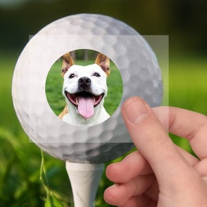 Photo Golf Ball Sticker | Custom UV DTF Sticker | Permanent, Waterproof | Stickers on any hard Surface | Father's Day Gift