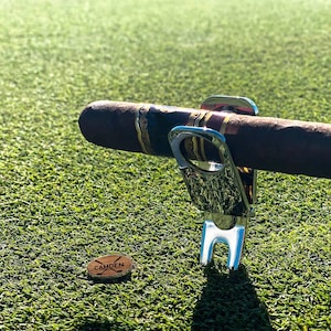 Personalized Golf Divot Tool with Cigar Holder, Ball Marker, Golfer, Cigar Aficionado, Fathers Day, Custom Ball Marker