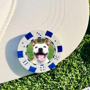 Poker Chip Golf Ball Marker with Hat Clip – Personalized Photo or Image – Great Gift for Golf Lovers & Pet Owners!