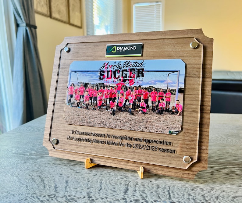 Custom Sports Plaque Team Photo Plaque Sponsor Thank You Etsy