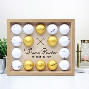 Custom Golf Ball Display Frame | Golf Ball Holder | Personalized Golf Ball Collection | Stand or Hang