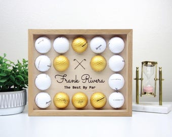 Custom Golf Ball Display Frame | Golf Ball Holder | Personalized Golf Ball Collection | Stand or Hang