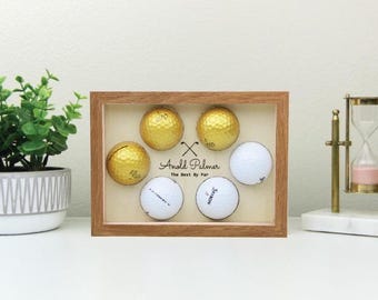 5x7, Custom Golf Ball Display Frame | Golf Ball Holder | Personalized Golf Ball Collection | Stand or Hang